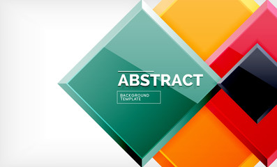 Square abstract background, glossy geometric design