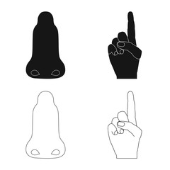 Isolated object of human and part icon. Collection of human and woman vector icon for stock.