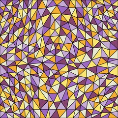 Background low poly style blue, yellow and purple colors triangles with outline vector illustration eps