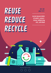 Reuse reduce recycle campaign poster layout