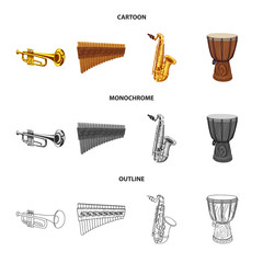 Vector design of music and tune symbol. Set of music and tool stock vector illustration.