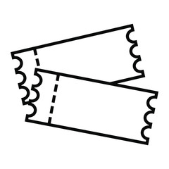 	 Cinema ticket icon in flat style. Admit one coupon entrance vector illustration on white isolated background. Ticket business concept.