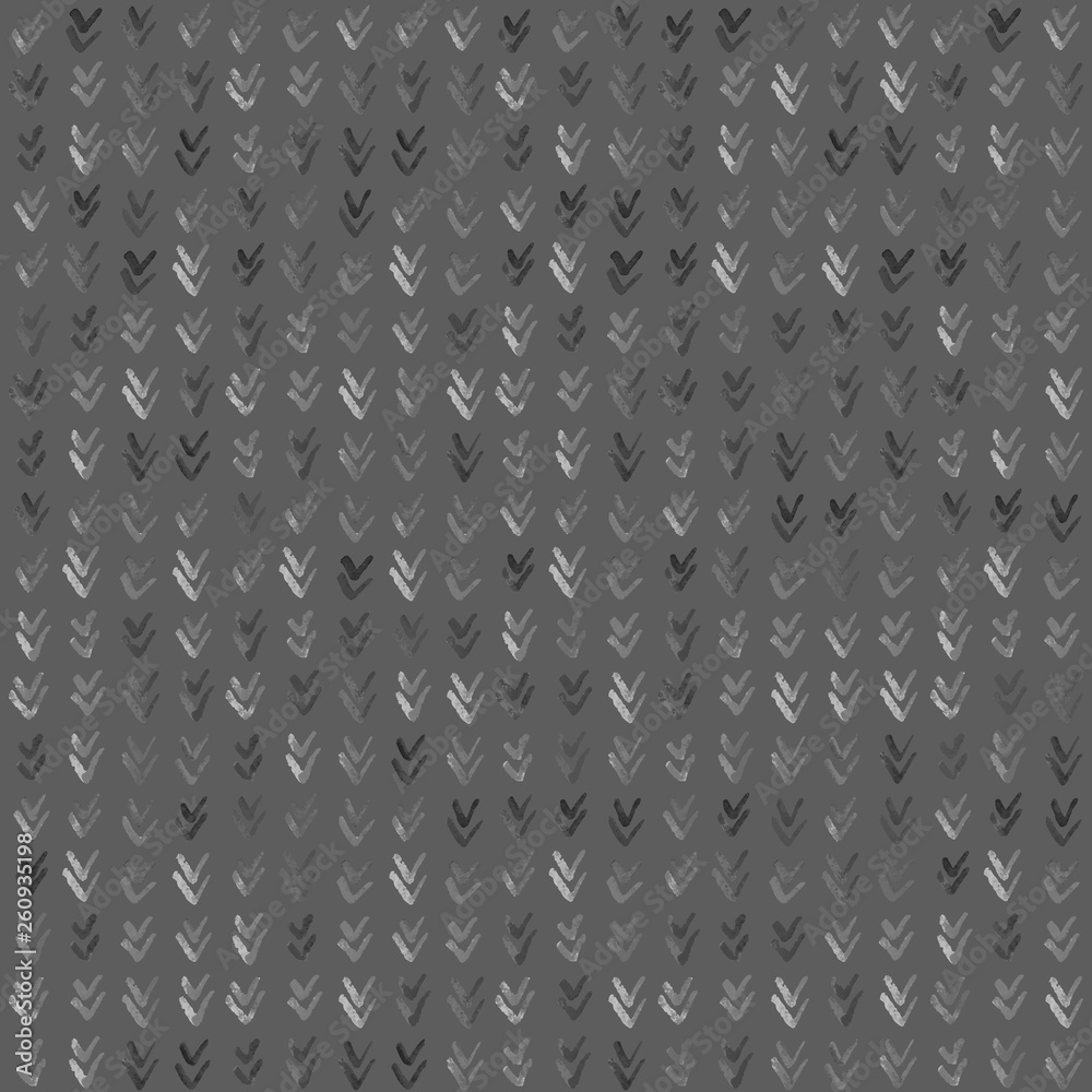 Poster Abstract Seamless Pattern with Gray Checkmarks . Vector Decorative Background. Textured Bg