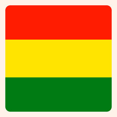 Bolivia square flag button, social media communication sign, business icon.