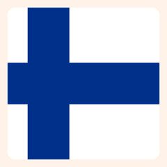 Naklejka premium Finn square flag button, social media communication sign, business icon.