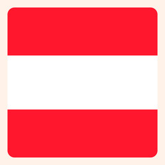 Austria square flag button, social media communication sign, business icon.