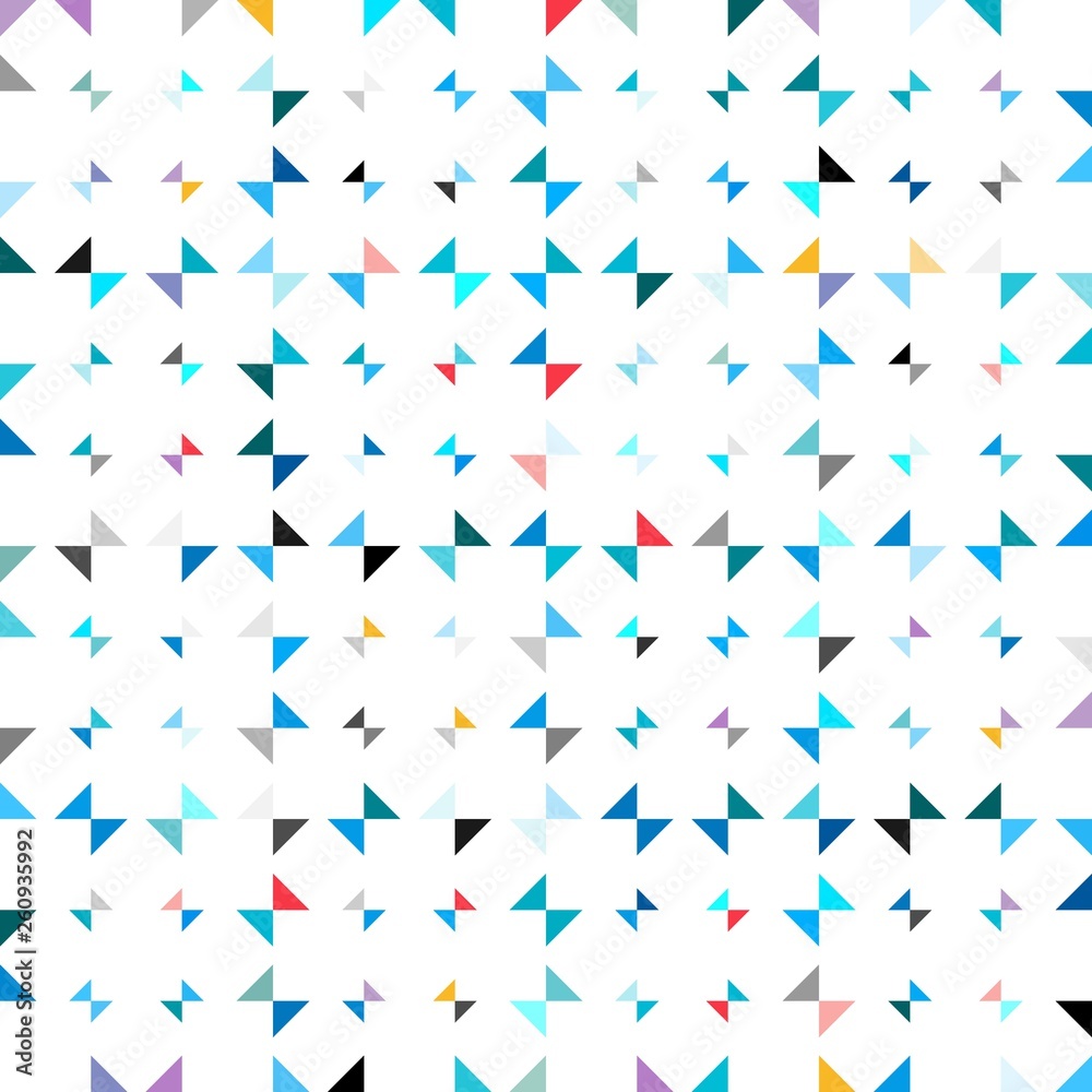Poster Colorful Geometric Seamless Pattern with Squares and Triangles. Vector Minimal Background