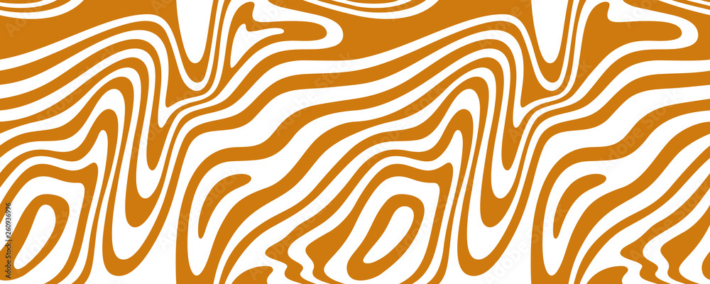 Poster Vector Seamless Border with Flowing Caramel. Abstract Texture. Creative Food Background for Packaging and Advertisement