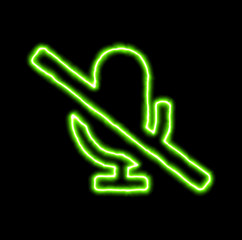 green neon symbol microphone slash