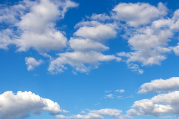 Obraz na płótnie Canvas Background of beautiful blue sky and white clouds in summer and spring season