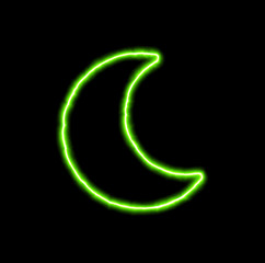Naklejka premium green neon symbol moon