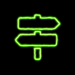 Fototapeta premium green neon symbol signpost