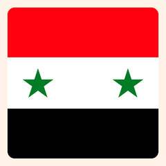 Syria square flag button, social media communication sign, business icon.