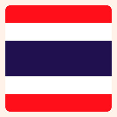 Naklejka premium Thailand square flag button, social media communication sign, business icon.