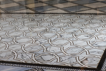 seamless mosaic white tiled arabic pattern
