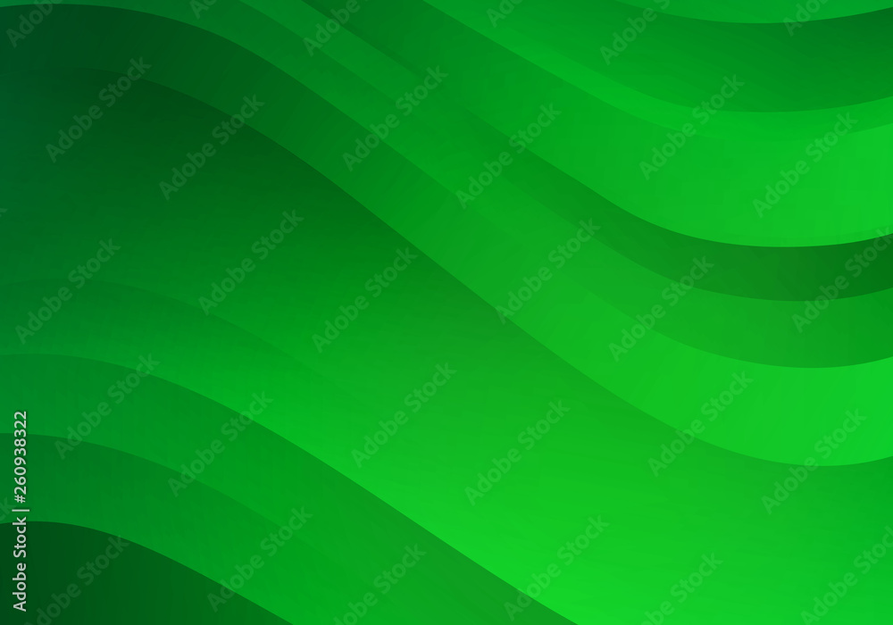 Poster Abstract Background with Green Gradient Waves. Vector Minimal Banner