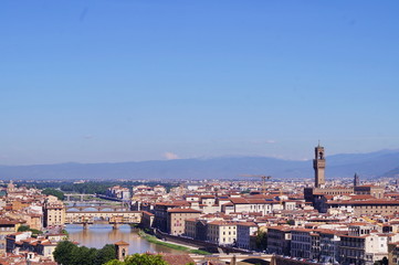 Fototapeta premium View of Florence from Saint Nicholas ramps, Italy