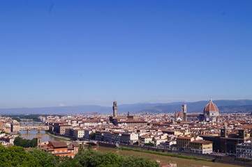 Fototapeta na wymiar View of Florence from Saint Nicholas ramps, Italy
