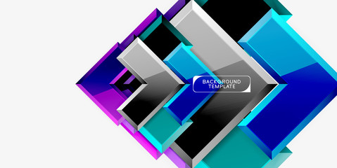 Glossy modern geometric background, abstract arrows composition