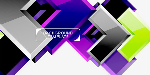Glossy modern geometric background, abstract arrows composition