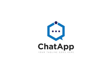 Obraz premium chat logo and icon vector illustration design Template