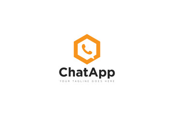 chat logo and icon vector illustration design Template