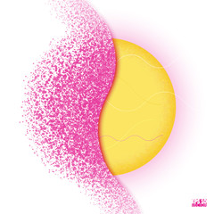 Circle shatter effect. Banner Explosion Simulation. Explode and destruction. Illustration isolated on white background. Eps10 Vector illustration