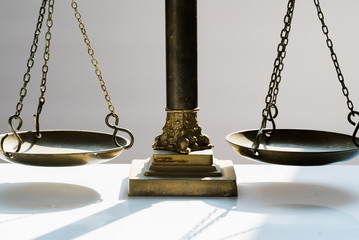 Law and Justice concept image, Gray background