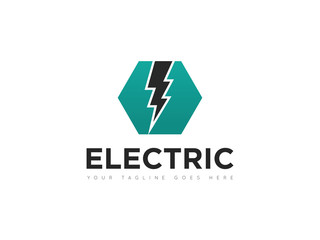 electric thunder storm logo and icon vector illustration design template