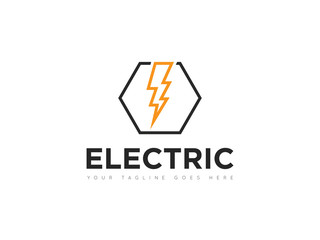 electric thunder storm logo and icon vector illustration design template