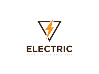 electric thunder storm logo and icon vector illustration design template