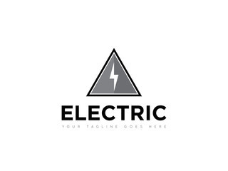 electric thunder storm logo and icon vector illustration design template