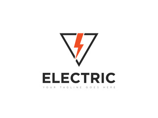 electric thunder storm logo and icon vector illustration design template