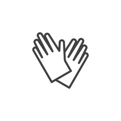 Fototapeta premium Protective gloves line icon. linear style sign for mobile concept and web design. Hand protection outline vector icon. Symbol, logo illustration. Pixel perfect vector graphics