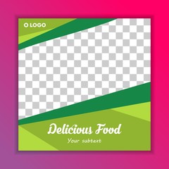 Food Restaurant Social Banner Template Vector