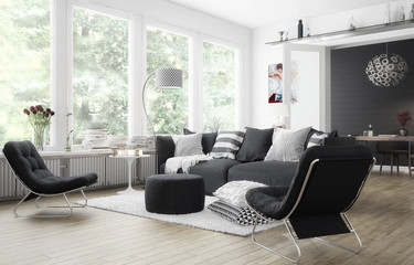 Living Room Design - 3d visualization