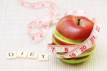 Apples and flexible ruler as a concept of dieting and weight control