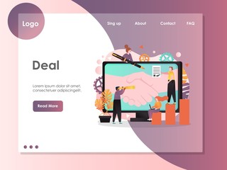 Deal vector website landing page design template