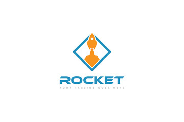 rocket logo and icon vector illustration design Template
