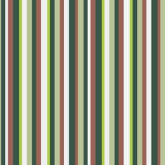 Obraz premium Vector seamless pattern background different width vertical dark green, light green, brown and white stripes