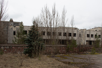Fototapeta na wymiar Ghost town Pripyat in Chernobyl, Ferris wheel