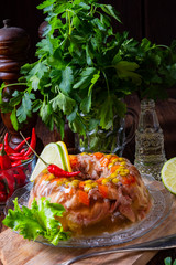tasty jelly with pork knuckle and pork legs