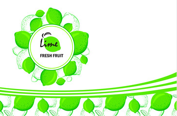 Template for brand Lime fresh fruit company, factory of fresh juices, shop, bar. Design element for business card, banner, template, brochure template.