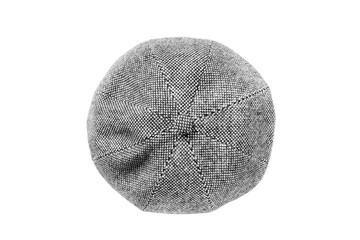 Tweed beret isolated