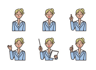 英会話 グローバル スーツ 女性 国際化 ビジネス プレゼン 説明 案内 褒める 解説 1b-5	