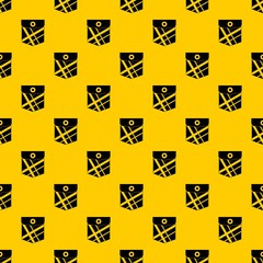 Black pocket patch pattern seamless vector repeat geometric yellow for any design