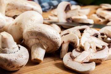 Fresh white mushrooms