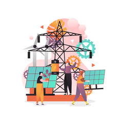 Green energy vector concept for web banner, website page