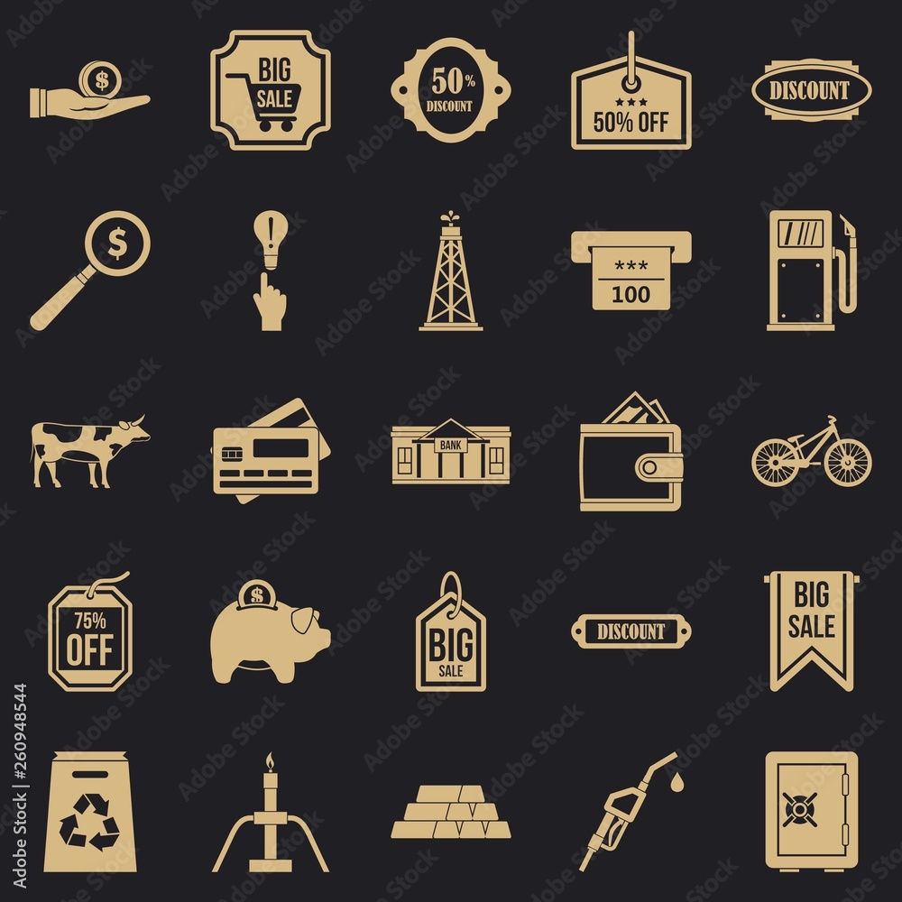 Poster prudence icons set. simple set of 25 prudence vector icons for web for any design