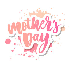 Happy Mothers Day elegant typography pink banner. Calligraphy text and heart in frame on red background for Mother's Day. Best mom ever vector illustration